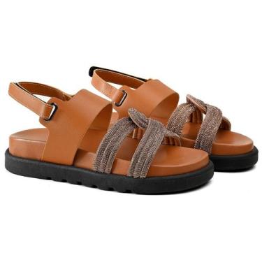 Imagem de Sandália papete feminina brilho celina - LilaBlu, Marrom, 38