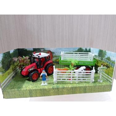 Imagem de Imp.trator fazenda c/carretinha e boi rf.2014-29 - Tractor Toys