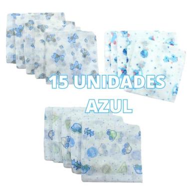 Imagem de Fralda de Pano para Bebe Kit com 15 Unidades 60x60cm 100% algodão Mina
