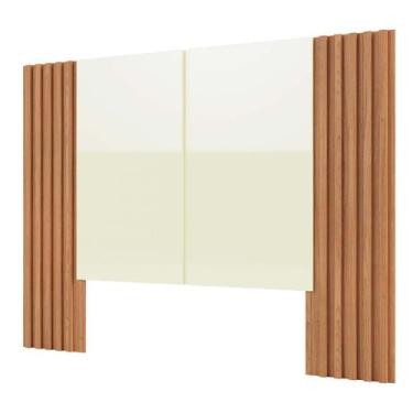 Imagem de Cabeceira Detalhe Ripado 165cm em 100% MDF Freijó Off White Dalla Cost
