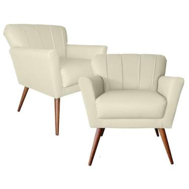 Imagem de Kit 2 Cadeiras Estofada Laís Para Recepção Consultorio e Clínica - Sue