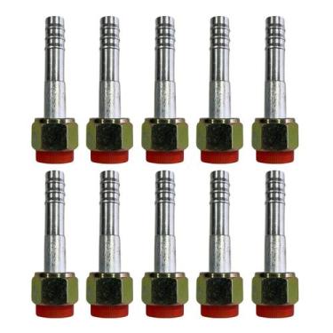 Imagem de Kit 10 Conexões Ar Cond Reta Oring Fêmea 8mm Alumínio - LETÍCIA AR CON