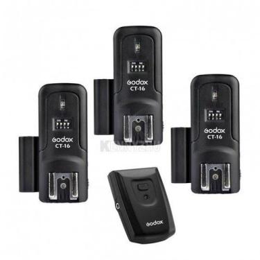 Imagem de Rádio Flash 16 Canais com Transmissor + 3 Receptor para Flashes Estúdi
