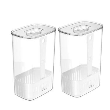 Imagem de Kit 2 Organizadores De Geladeira Porta Temperos Frescos Clear Fresh 2,