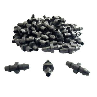 Imagem de 100 Conector Mangueira Micro Tubo 4mm a 5mm União Irrigação - Implebra