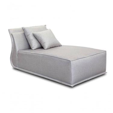 Imagem de Chaise Long Estofada Tecido Cinza Recamier 1,63mt Micaela