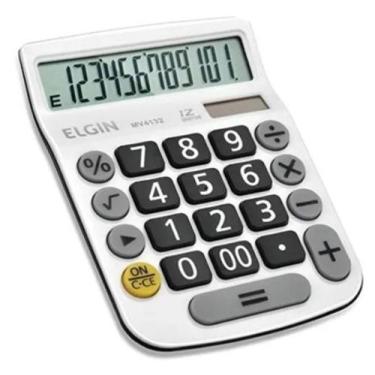 Imagem de Calculadora Branca De Mesa Com 12 Dígitos Mv-4132 Elgin