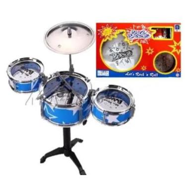 Imagem de Bateria Musical Infantil 3 Tambor 1 Prato Jazz - toys king