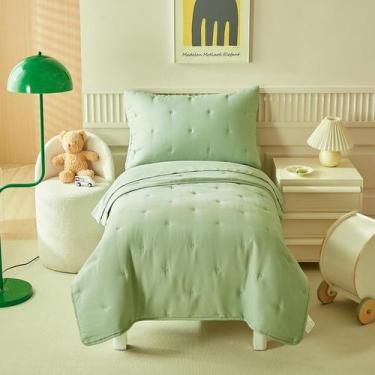 Imagem de Conjunto de Roupa de Cama Infantil DuShow Green - 4 Peças para Meninos
