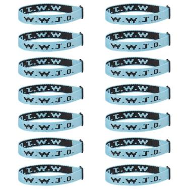 Imagem de 14 pulseiras cristãs WWJD para mulheres e homens, pulseiras WWJD em massa presentes cristãos Jesus pulseiras ajustáveis - What Would Jesus Do, Fibra de poliéster, Sem Pedra Preciosa