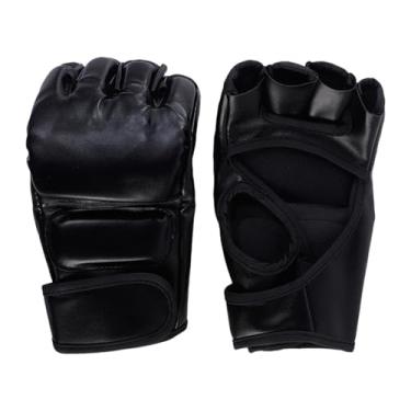 Imagem de menolana Luvas de boxe luvas de perfuração kickboxing abertas esporte luvas meia luvas para treino sparring fitness karate luta, Cor