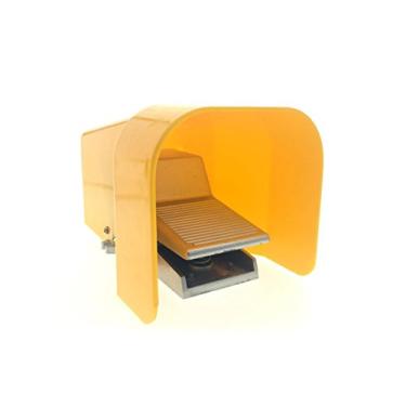 Imagem de YXQ Válvula pneumática momentânea de 1/4PT com 2 posições de 5 vias com capa protetora sem trava, controle de pressão, antiderrapante, interruptor de ar, pedal de alumínio prateado