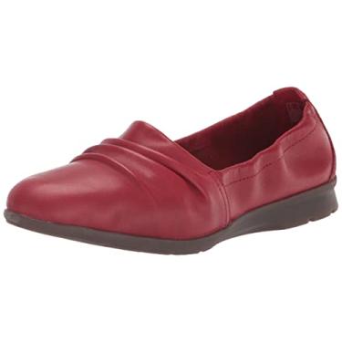 Imagem de Clarks Mocassim feminino Jenette Ruby, Couro vermelho, 38