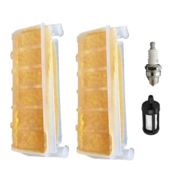 Imagem de 2 peças de filtro de ar MS250 para Stihl MS210 MS230 021 023 025 peças de motosserra com vela de ignição 1123 120 1613