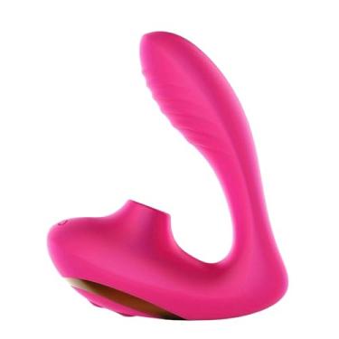 Imagem de Brinquedo sexual impermeável de estimulação dupla para mulheres com estimulação externa e interna, dispositivos de prazer sexual feminino, coelho vibrador e sugador de clitóris com 10 (Mae vermelho)