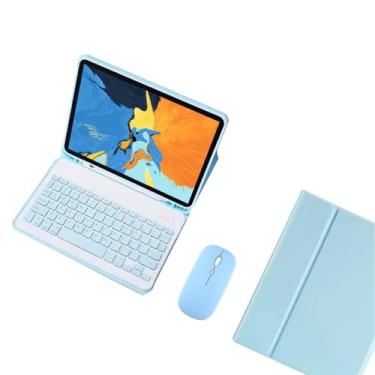 Imagem de Capa Tablet + Teclado + Mouse Para iPad Pro 11 Polegadas (Azul Gelo, Teclado comum)