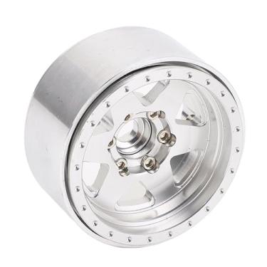 Imagem de Cubo de Roda de Escalada Rc, 4 Unidades, Liga de Alumínio Leve Rc Cubos de Roda de Metal Aro Rc Carro Atualização Peças Substituição para Scx10 (Prata)