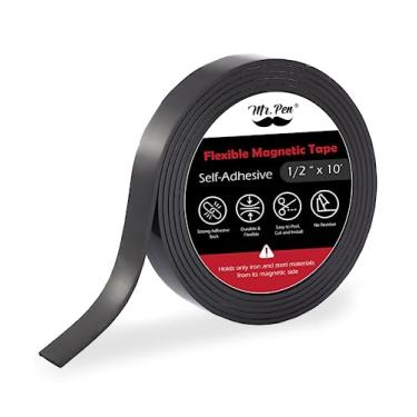 Imagem de Mr. Pen-Fita Magnética Flexível, 1/2" X 10 Pés, Tira Magnética, Ímãs com Suporte Adesivo, Tiras Magnéticas com Suporte Adesivo, Fita Magnética, Rolo de Fita Magnética, Tiras Magnéticas Adesivas.