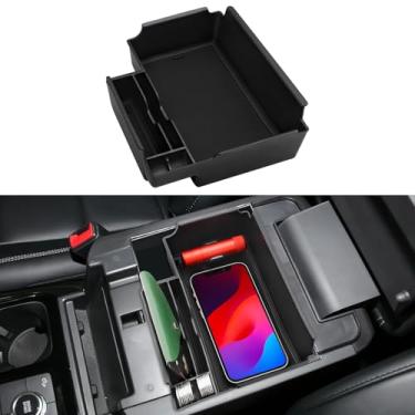 Imagem de PIFOOG Acessórios para Ford Explorer 2025 2024 2023 2022 2021 2020 Bandeja organizadora de console central para carro organizadores de caixa de armazenamento com tapetes antiderrapantes preto 1 peça