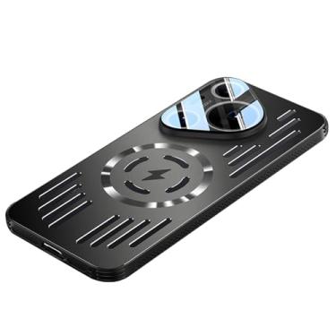 Imagem de POYUFRG Capa de metal para Huawei Pura 70 Ultra/70 Pro/70 Pro+/70, capa de ventilação magnética de liga de aviação, proteção de lente oca rígida, preta, 70 Ultra