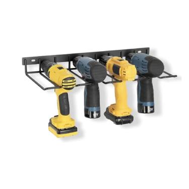 Imagem de Rack Armazenamento Furadeira Elétrica, Suporte Organizador Furadeira Parede Ferro Profissional, Suporte Armazenamento Ferramenta Furadeira Elétrica para Garagem, Oficina, Galpão
