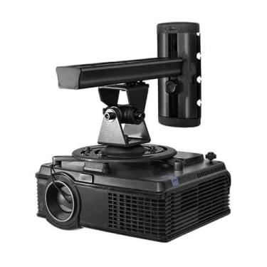Imagem de Projetor, escritório, universal, liga de alumínio, suporte para projetor, suporte giratório de teto e parede, equipamento eletrônico para projeção (preto)