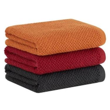 Imagem de Jogo de Pano de Copa Gourmet Buddemeyer 3 Peças, laranja/vermelho/verd