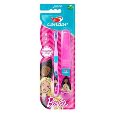 Imagem de Escova Dental Infantil Condor Barbie com Estojo Protetor