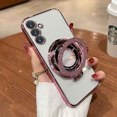 Imagem de Capa de suporte com glitter TPU ultrafina para Samsung A55 A54 A53 A25 A15 A35 A32 A52 A22 A24 A12 A14 A13 A52S, rosa D, para M55