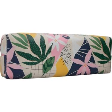 Imagem de Estojo Escolar Ideal Para Escola e Trabalho Com Zíper 22cm Masculino Feminino De Criança Adulto Estampas Tucano Banana Flores Frutas (Flores)