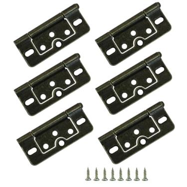 Imagem de Litoexpe 6 peças de dobradiças de porta de 7,6 cm sem encaixe com parafusos, dobradiças de porta de aço inoxidável resistente para motorhome, trailer, trailer, cozinha, banheiro (Bronze)