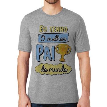 Imagem de Camiseta Eu tenho o melhor pai do mundo - Foca na Moda, Cinza, GG