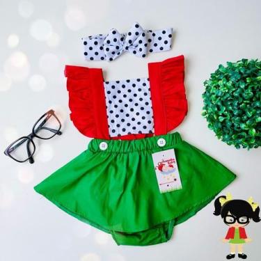 Imagem de Jardineira Chiquinha Chaves + Faixinha de Cabelo - JOANINHA BABY, 12M 