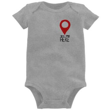 Imagem de Body Bebê You Are Here - Foca na Moda, Cinza, M
