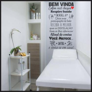 Imagem de Adesivo De Parede Decorativo Motivacional Frase Bem Vindo Depilação - 