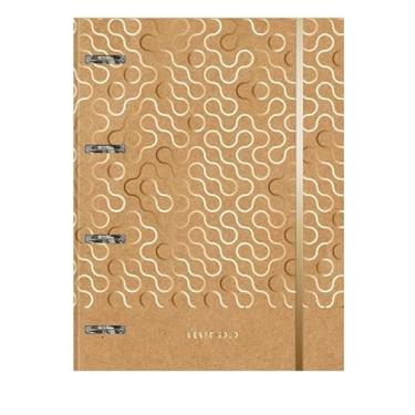 Imagem de Caderno Argolado College CD 80 Fls Kraft Gold Losangos FSC - Jandaia