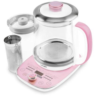 Imagem de Chaleira Elétrica Multiuso 1.5L com Temporizador, 800W, 110v, AROMA PROFESSIONAL AWK 701, Rosa
