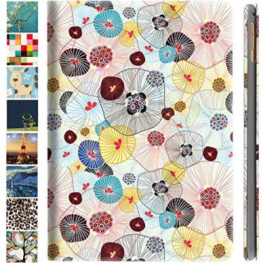 Imagem de DuraSafe Cases Capa flip folio para iPad 10,9 polegadas 10,9 pouces 10 [iPad 10 2022] Capa flip flip de couro PU inteligente ultrafina impressa - flores de fios