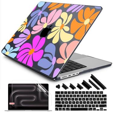 Imagem de DONGKE Capa rígida de plástico para MacBook Pro 14 polegadas com tela Retina XDR e Touch ID, 2024/2023/2021, chip M4 A3112 A3401 A3185, M3 A2918 A2992, M2 A2779, M1 A2442 Pro Max, Power Flowers