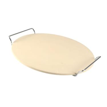 Imagem de Ioensy Pedra de pizza para forno com acessórios de suporte de transporte de suporte de pão assado com pão crocante de pizzas para churrasqueira churrasqueira