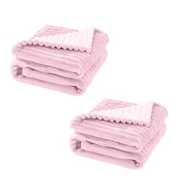 Imagem de Cobertor Manta Bebê Kit 2pçs Bebê Wave Berço Rosa - Neném Na Nuvem