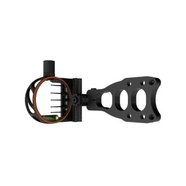 Imagem de Sanlida Mira de arco de arco de 5 pinos com dragão leve X9, nível de bolha e vários orifícios de montagem para arco composto para mão direita