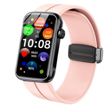 Imagem de Lamshaw Compatível com pulseiras de relógio inteligente Fempoin, pulseiras esportivas de silicone macio compatíveis com relógio inteligente Fempoin T31 (rosa, pulseira de tamanho de 16 mm)