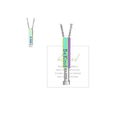 Imagem de bike8 Colar Be Kind ...Of A B - Colares com mensagem oculta para mulheres, gravura 3D, colar de barra vertical, colar com pingente de mantra de incentivo de aço inoxidável, presente de amizade