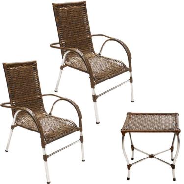 Imagem de Conjunto De Cadeiras E Mesa Para área Varanda Trama Original Preto