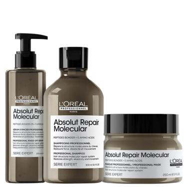 Imagem de Kit LOréal Molecular Sh 300ml + Sérum 250ml + Máscara 250ml