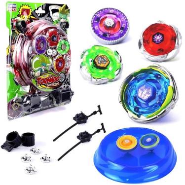 Imagem de Kit Completo Beyblades 4 Metal, 2 Lançadores e Pista de Combate  Diver