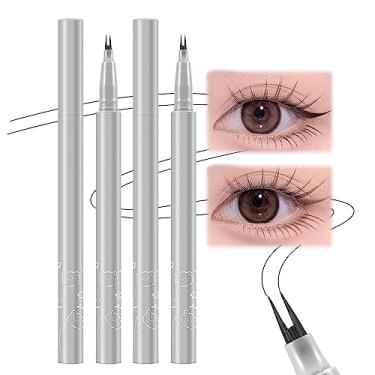Imagem de Jutqut Lápis de cílios inferiores de ponta dupla, caneta líquida natural para cílios inferiores, delineador líquido à prova d'água de 0,01 mm, caneta de cílios inferiores de ponta dupla, à prova de