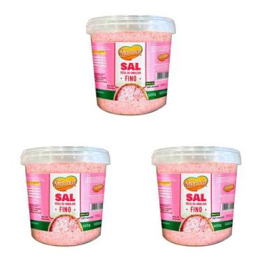 Imagem de Kit 3 Und Sal Marinar Rosa Fino Himalaia 500g