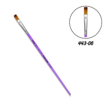 Imagem de Pincel Chato 443 - 06 Longo Sintético Tigre Cerdas Marrom